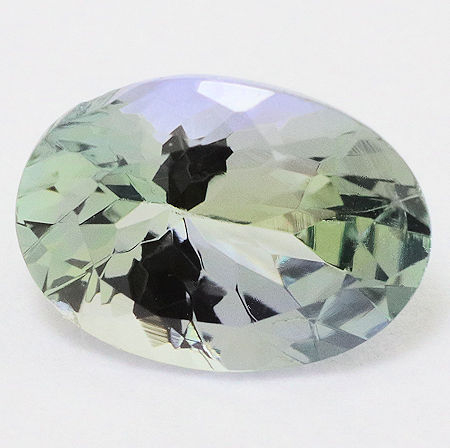 Bicolor Tansanit mit 0.79 Ct, unbehandelt