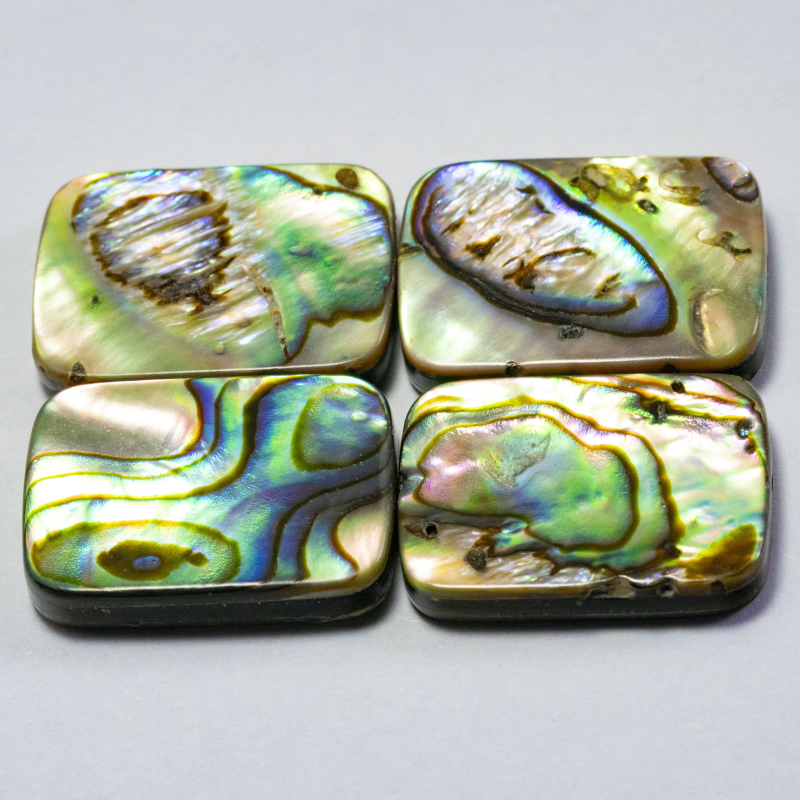 Abalone Dubletten 24.86 Ct, gebohrt