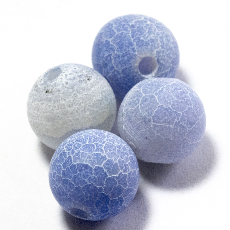 4 Achat Perlen mit 8mm, geeist