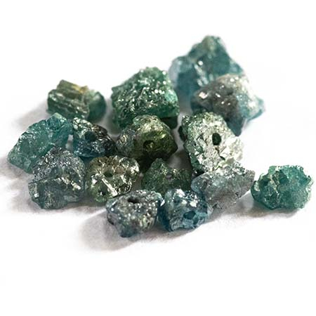 1 Ct blaue Rohdiamanten, gebohrt (ca. 10-15 Stück)