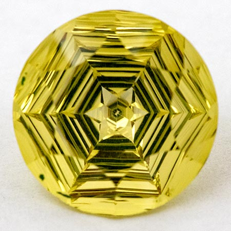 Lemon-Citrin im Spider-Cut, 14 mm