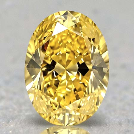 Gelber Diamant im Ovalschliff mit 0.14 Ct