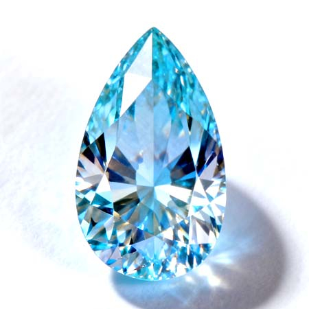 Blauer Diamant im Tropfenschliff, 0.25 ct, VVS