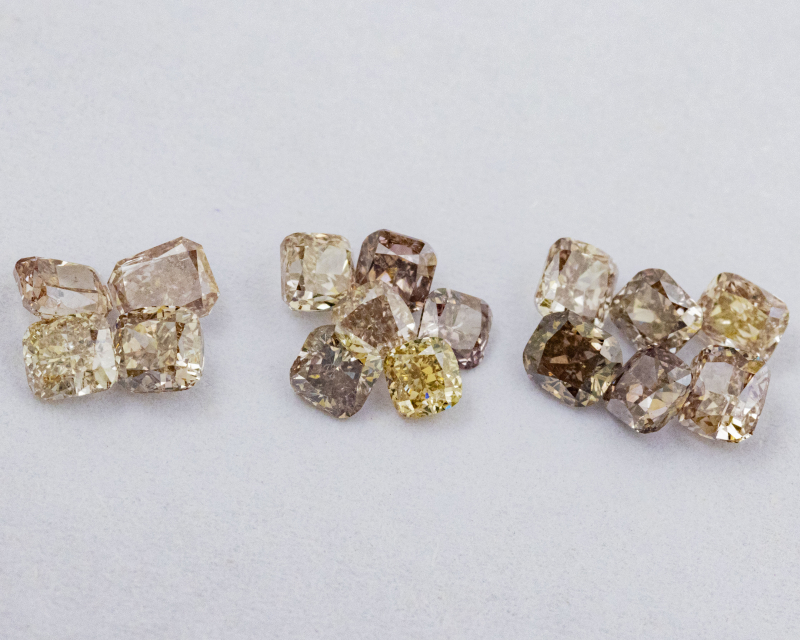 16 Pink-Gelbe Diamanten mit 1.66 Ct