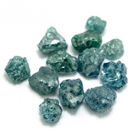 12 Stück Blaugrüne Rohdiamanten 1.65 Ct