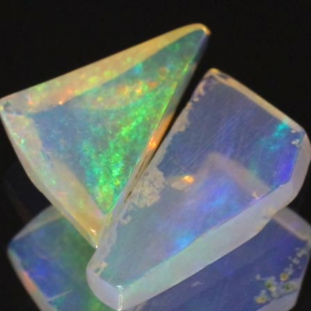 2 Welo Opal Scheiben mit 1.55 Ct, poliert