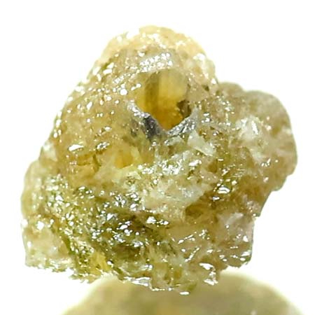 Gelber Rohdiamant 0.97 Ct, gebohrt