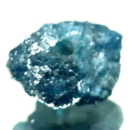 Blauer Rohdiamant 1.08 Ct, gebohrt