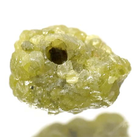 Gelber Rohdiamant 1.59 Ct, gebohrt