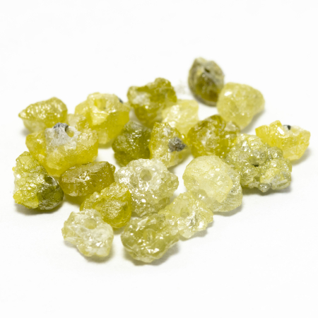 21 Gelbe Rohdiamanten 1.89 Ct, gebohrt