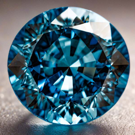 Blauer Burma Spinell mit 0.44 Ct Brillantschliff, unbehandelt