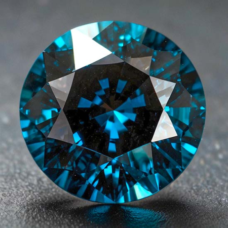 Blauer Burma Spinell mit 0.28 Ct Brillantschliff, unbehandelt