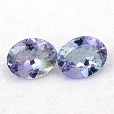 2 Bicolor Tansanite mit 0.60 Ct, unbehandelt