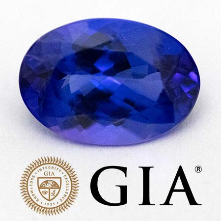Tansanit mit 3.42 Ct, AAA Grade, GIA zertifiziert