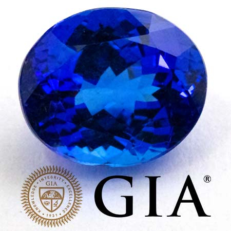Tansanit mit 3.91 Ct, AAA Grade, GIA zertifiziert