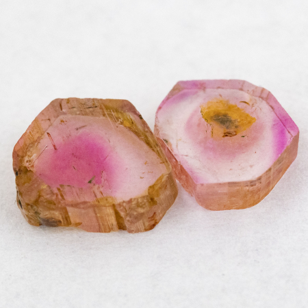 2 Polierte Multicolor Turmalinscheiben mit 1.91 Ct