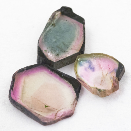 3 Polierte Multicolor Turmalinscheiben mit 1.99 Ct