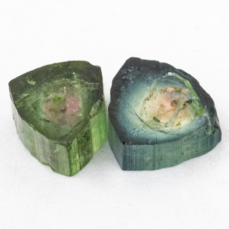 2 Polierte Multicolor Turmalinscheiben mit 2.00 Ct