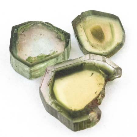 3 Polierte Multicolor Turmalinscheiben mit 2.29 Ct