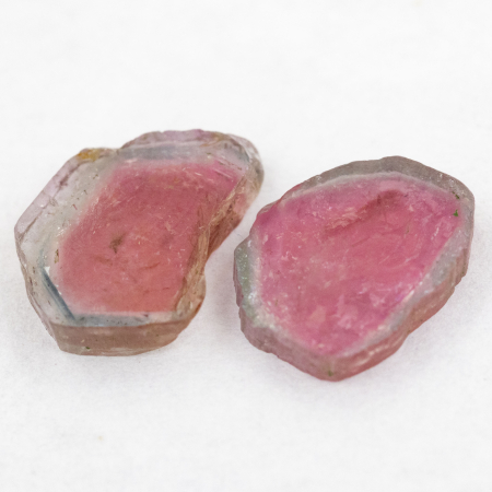 2 Polierte Multicolor Turmalinscheiben mit 2.82 Ct