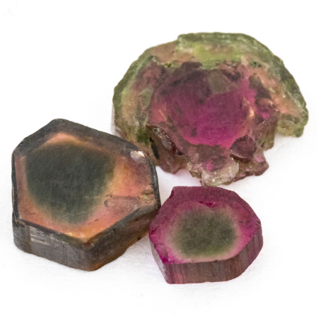 3 Polierte Multicolor Turmalinscheiben mit 3.07 Ct