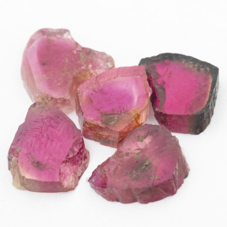 5 Polierte Multicolor Turmalinscheiben mit 3.97 Ct