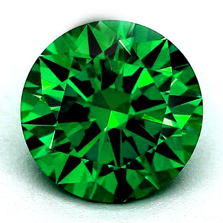 Grüner Zirkonia 10 mm im Brillantschliff