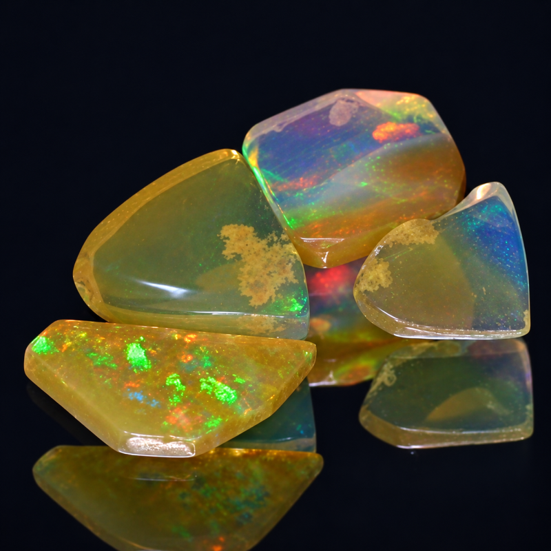 4 Welo Opal Scheiben mit 1.50 Ct, poliert - Opale
