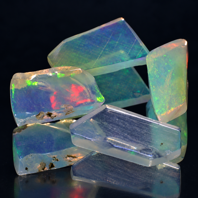 4 Welo Opal Scheiben mit 2.41 Ct, poliert - Opale