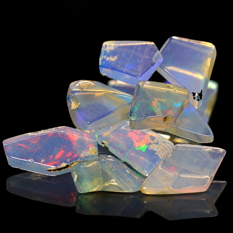 9 Welo Opal Scheiben mit 3.09 Ct, poliert - polierte Scheiben