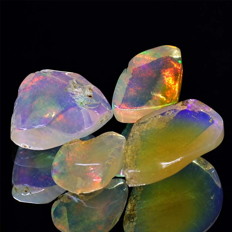 4 Welo Opal Scheiben mit 2.49 Ct, poliert - Opale