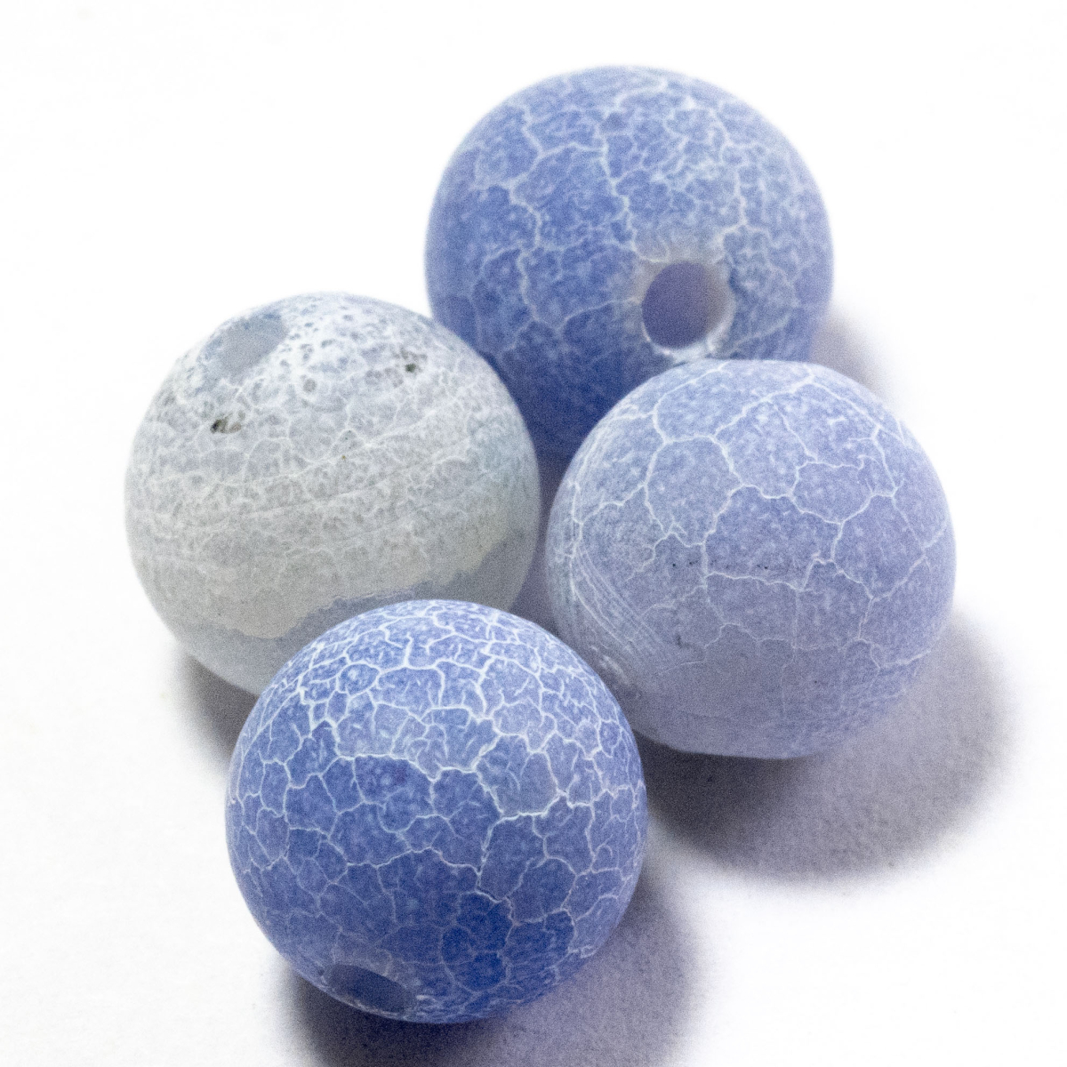 4 Achat Perlen mit 8mm, geeist