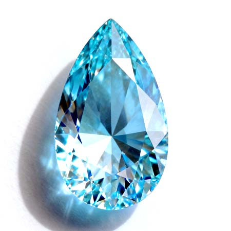 Blauer Diamant im Tropfenschliff, 0.235 ct, VVS