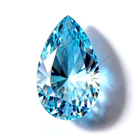 Blauer Diamant im Tropfenschliff, 0.40 ct, VVS