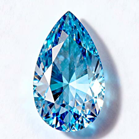 Blauer Diamant im Tropfenschliff, 0.50 ct, VVS