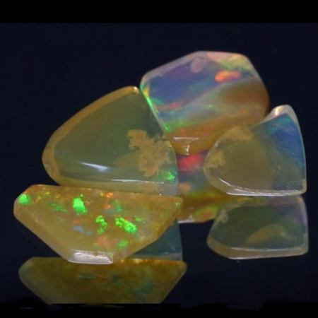 4 Welo Opal Scheiben mit 1.50 Ct, poliert