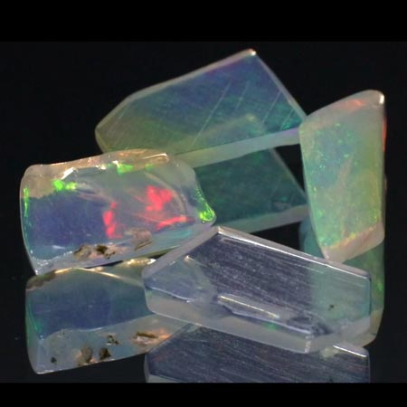 4 Welo Opal Scheiben mit 2.41 Ct, poliert