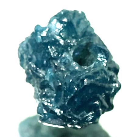 Blauer Rohdiamant 1.14 Ct, gebohrt