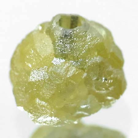 Gelber Rohdiamant 1.26 Ct, gebohrt