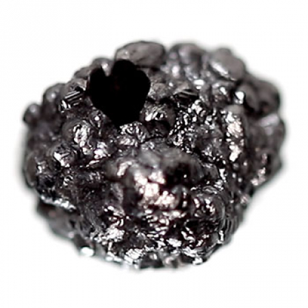 Schwarzer  Rohdiamant 1.42 Ct, gebohrt