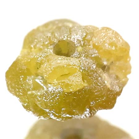 Gelber Rohdiamant 1.64 Ct, gebohrt