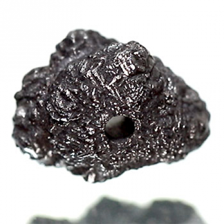 Schwarzer  Rohdiamant 3.66 Ct, gebohrt