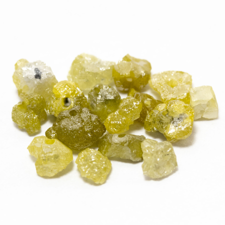 16 Gelbe Rohdiamanten 1.29 Ct, gebohrt