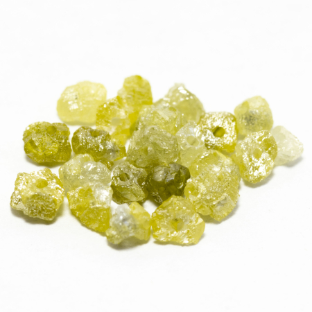 22 Gelbe Rohdiamanten 1.29 Ct, gebohrt