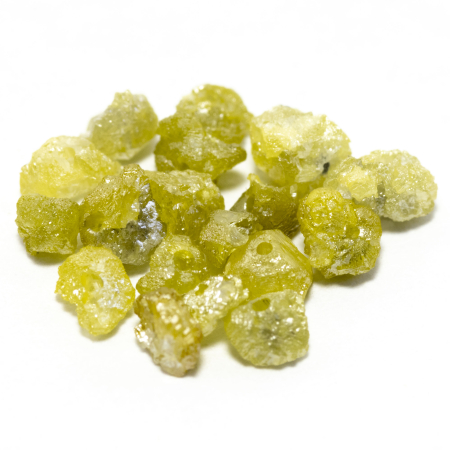 18 Gelbe Rohdiamanten 1.38 Ct, gebohrt