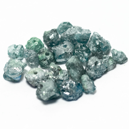 20 Blaue Rohdiamanten 1.47 Ct, gebohrt
