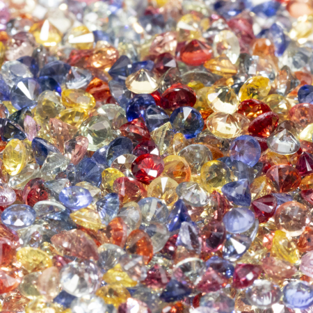 1 Ct Saphire im Brillantschliff, 2.25 mm