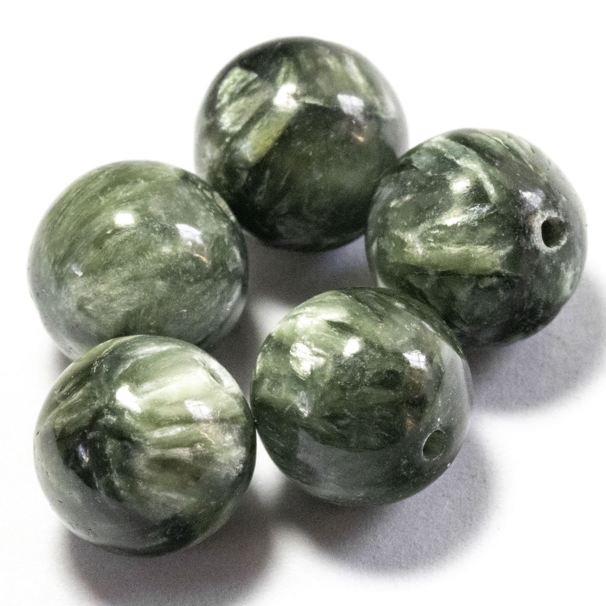 5 Seraphinit Perlen mit 8mm