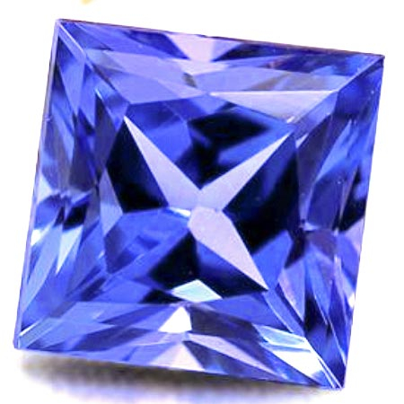 Tansanit im Princess-Schliff mit 5.3 mm, AA Grade