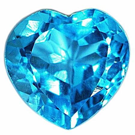 Topas-Herz in Swiss Blue 5 mm, ca, 0.55 Ct